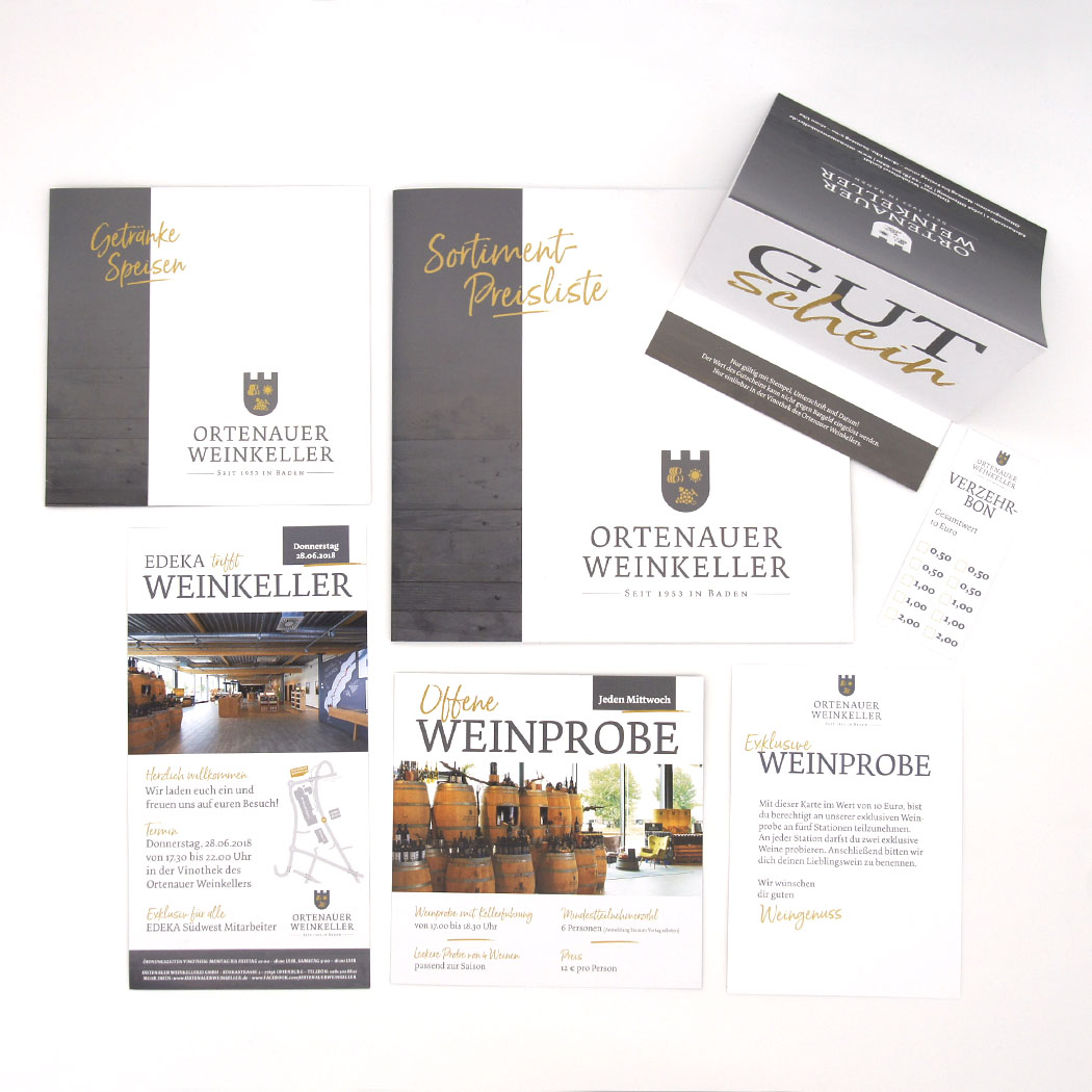 Ortenauer Weinkellerei Corporate Design Werbemittel