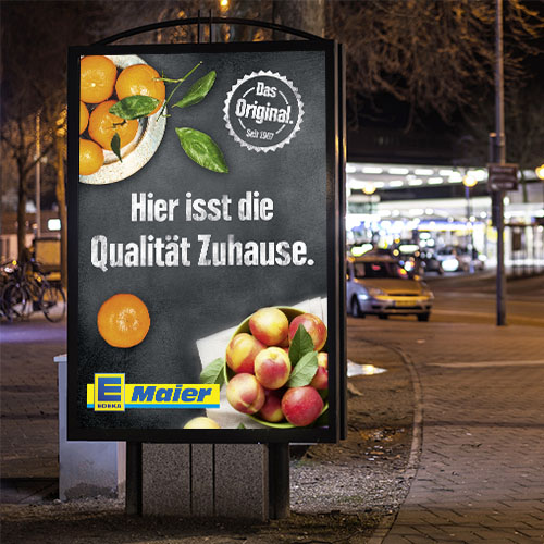 Außenwerbung Gestaltung Citilight Plakate für EDEKA Südwest 