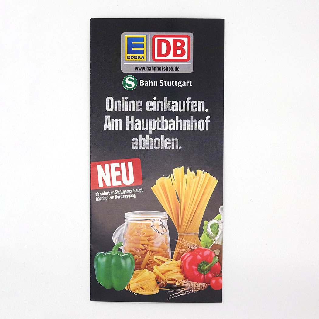 Flyer für die Bahnhofsbox von EDEKA Südwest 