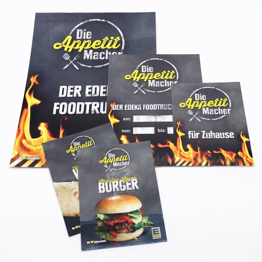 Werbemittel Flyer Broschüren Foodtruck EDEKA Südwest